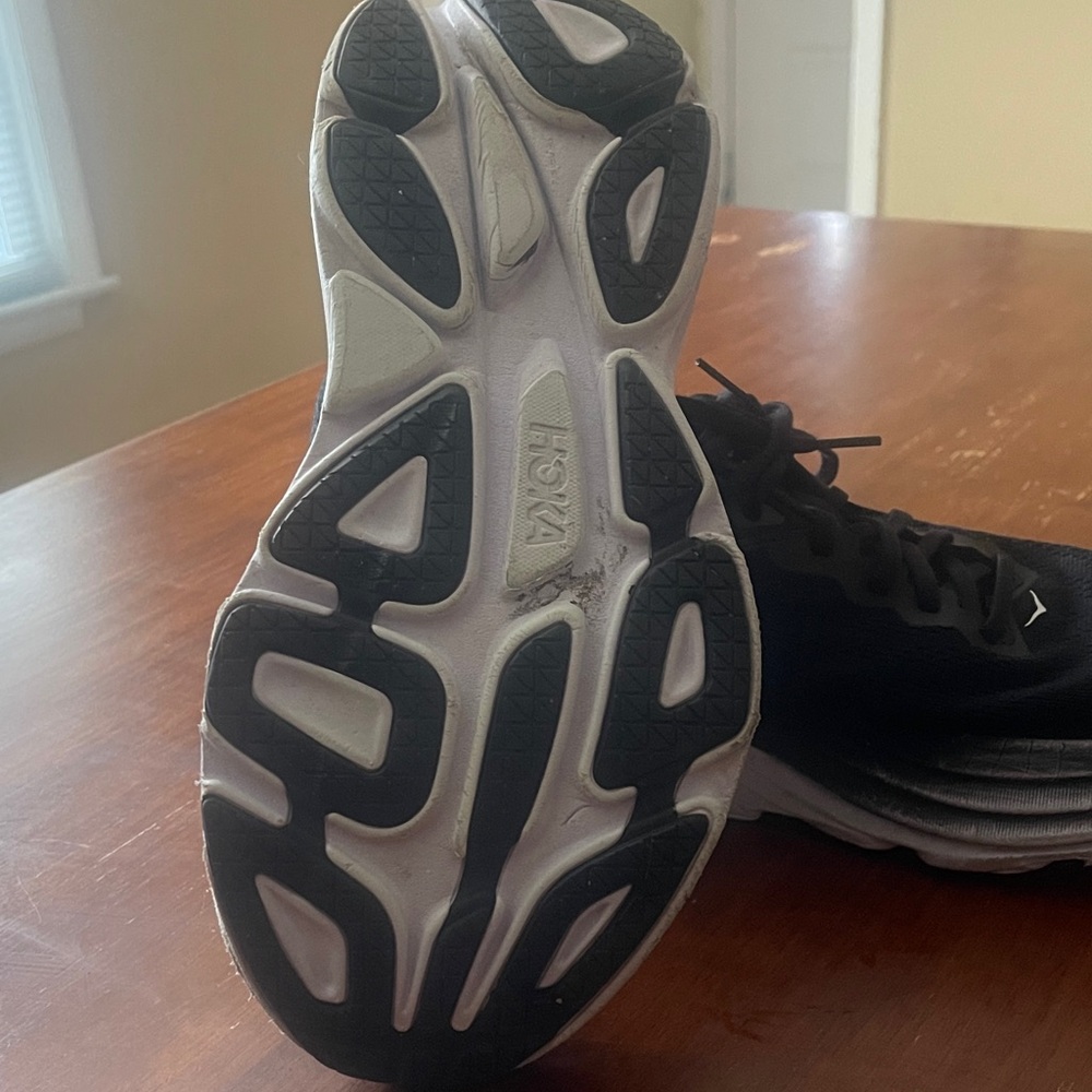 Hoka Black and White Men's Athletic Shoes - Picture 7 of 11